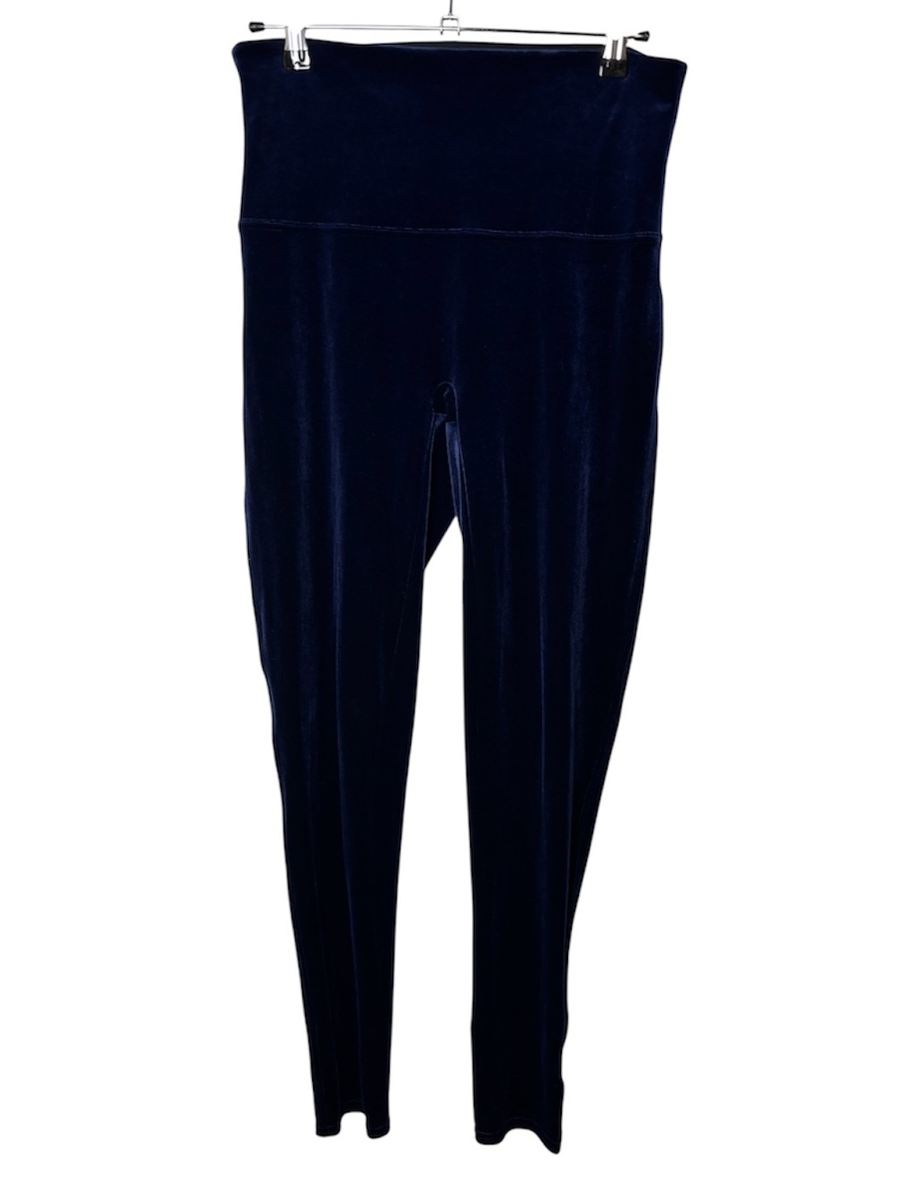 Spanx Velour Leggings Womens XL Blue Shaping Velvet Soft Stretch Ankle Lounge